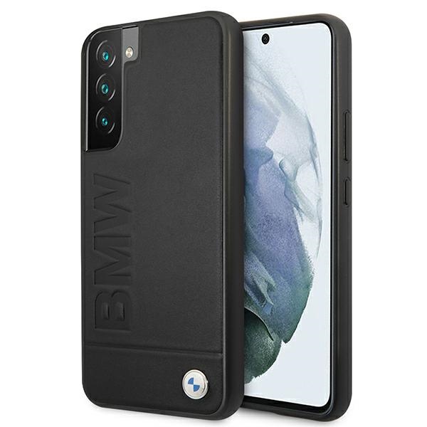 BMW Signature Logo Imprint ümbris Samsung Galaxy S22+ jaoks - must