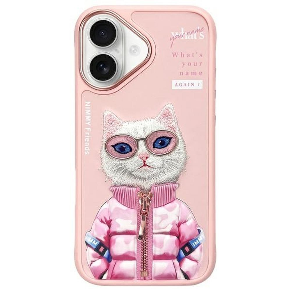 Nimmy Cool&Cute 2.0 Cat Ümbris jaoks iPhone 16 - Roosa