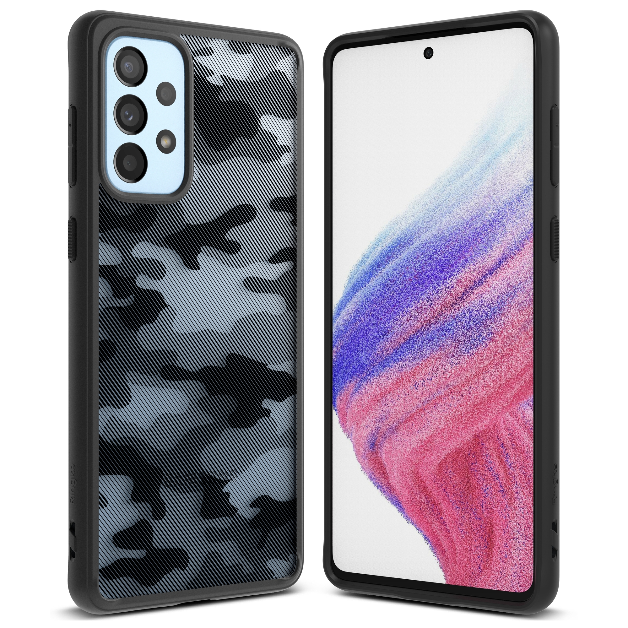 Ringke Fusion Matte tpu korpus koos raamiga Samsung Galaxy A73 jaoks must