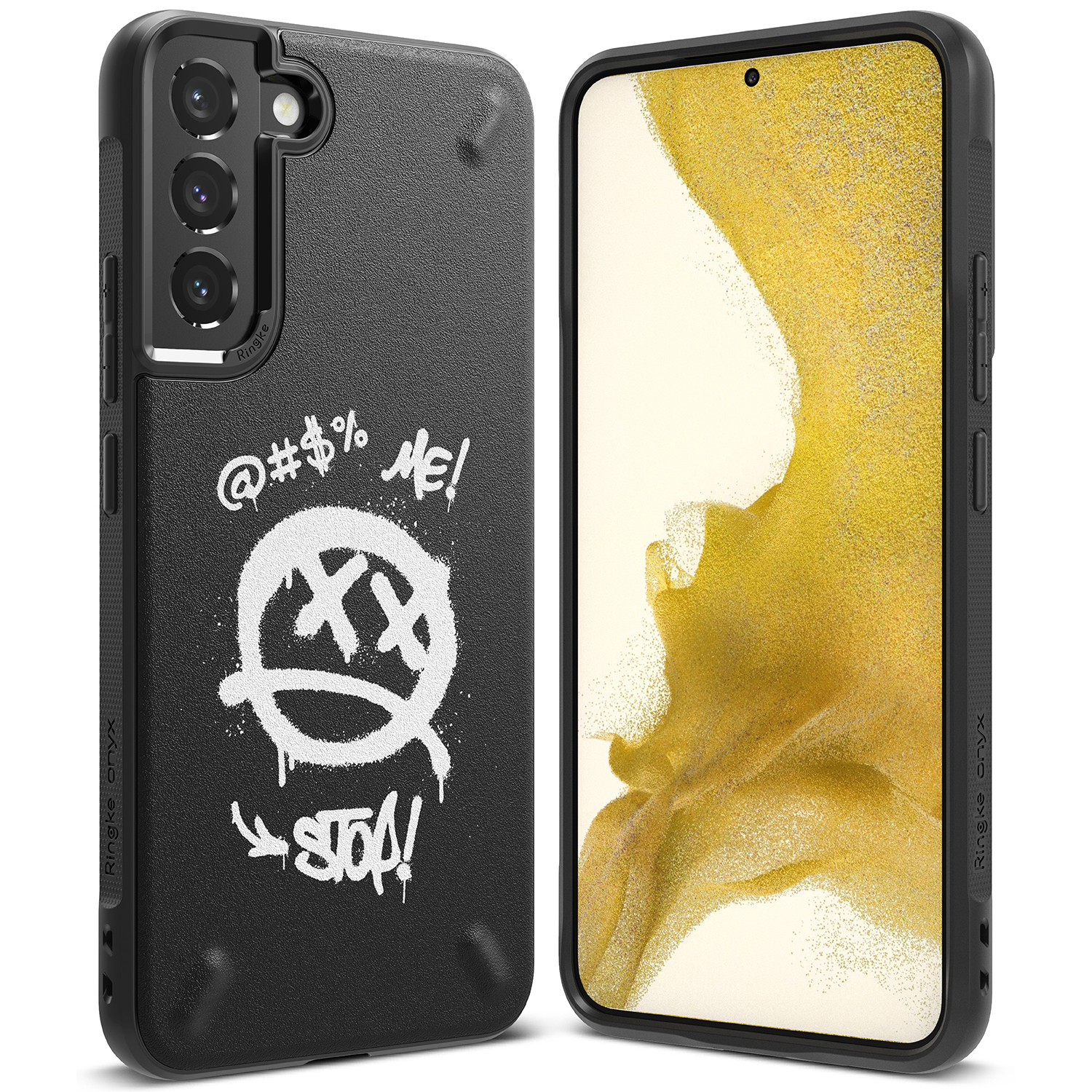 Ringke Onyx Design vastupidav TPU kate Samsung Galaxy S22 + (S22 Plus) must (Graffiti) ()