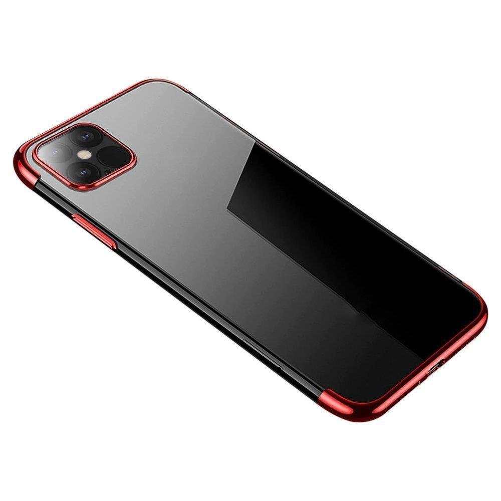 Läbipaistev värviline ümbris Gel TPU kate metallist raamiga Xiaomi Redmi Note 11S / Note 11 punane
