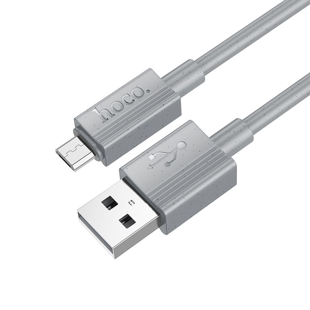 Кабель USB A на Micro USB Hoco 2,4A 1 m X107 серый
