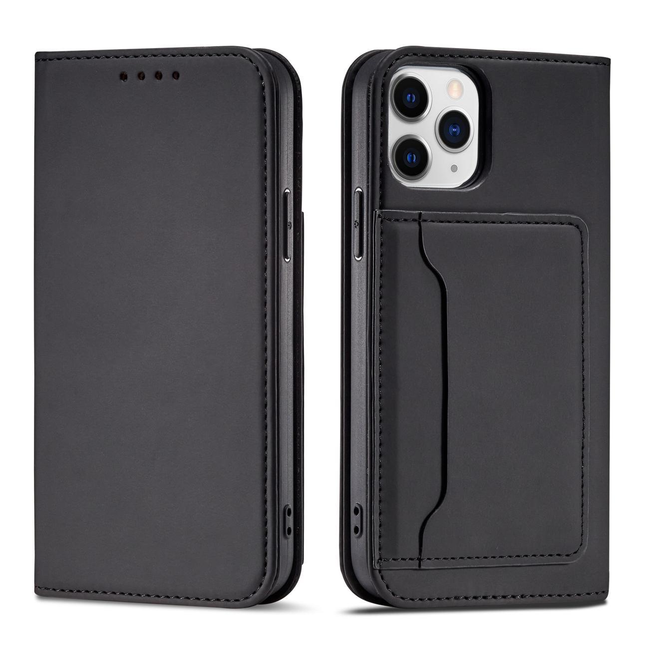 Magnetkaardi ümbris iPhone 12 Pro pouch kaardi rahakoti kaardihoidja must