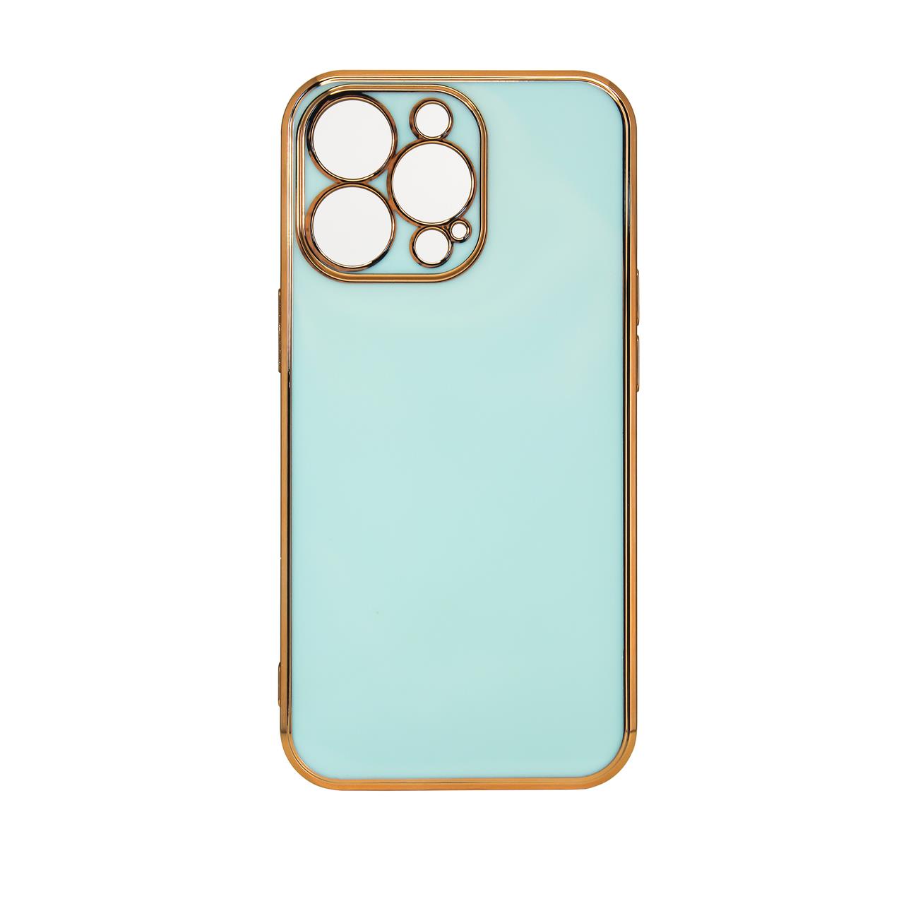 Lighting Color Case для Xiaomi Redmi Note 11 гелевая крышка с золотой рамкой мятный