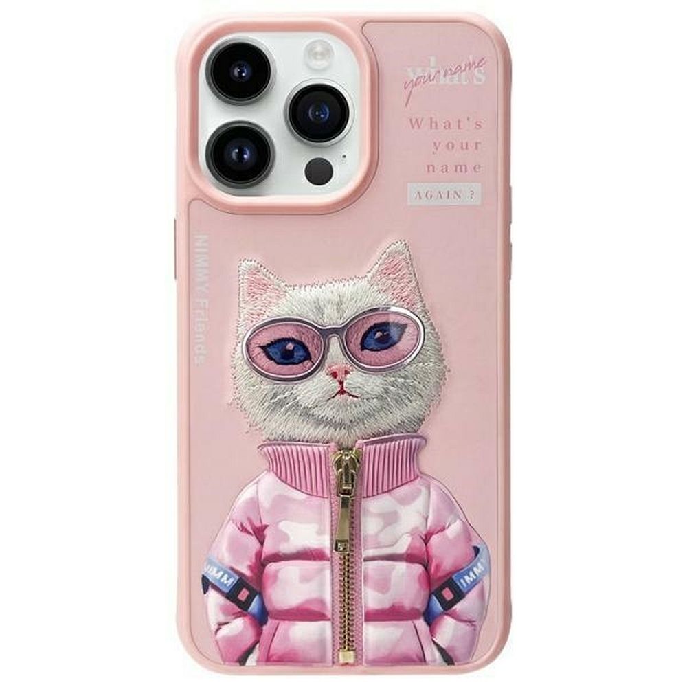 NIMMY ümbris COOL&CUTE 2.0 Cat jaoks IPHONE 15 Pro roosa