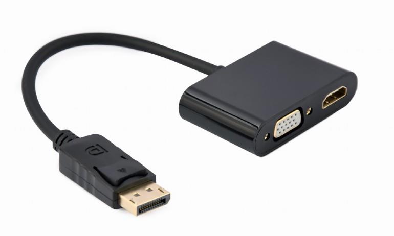 Adapter GEMBIRD DisplayPort HDMI/VGA-le A-DPM-HDMIFVGAF-01