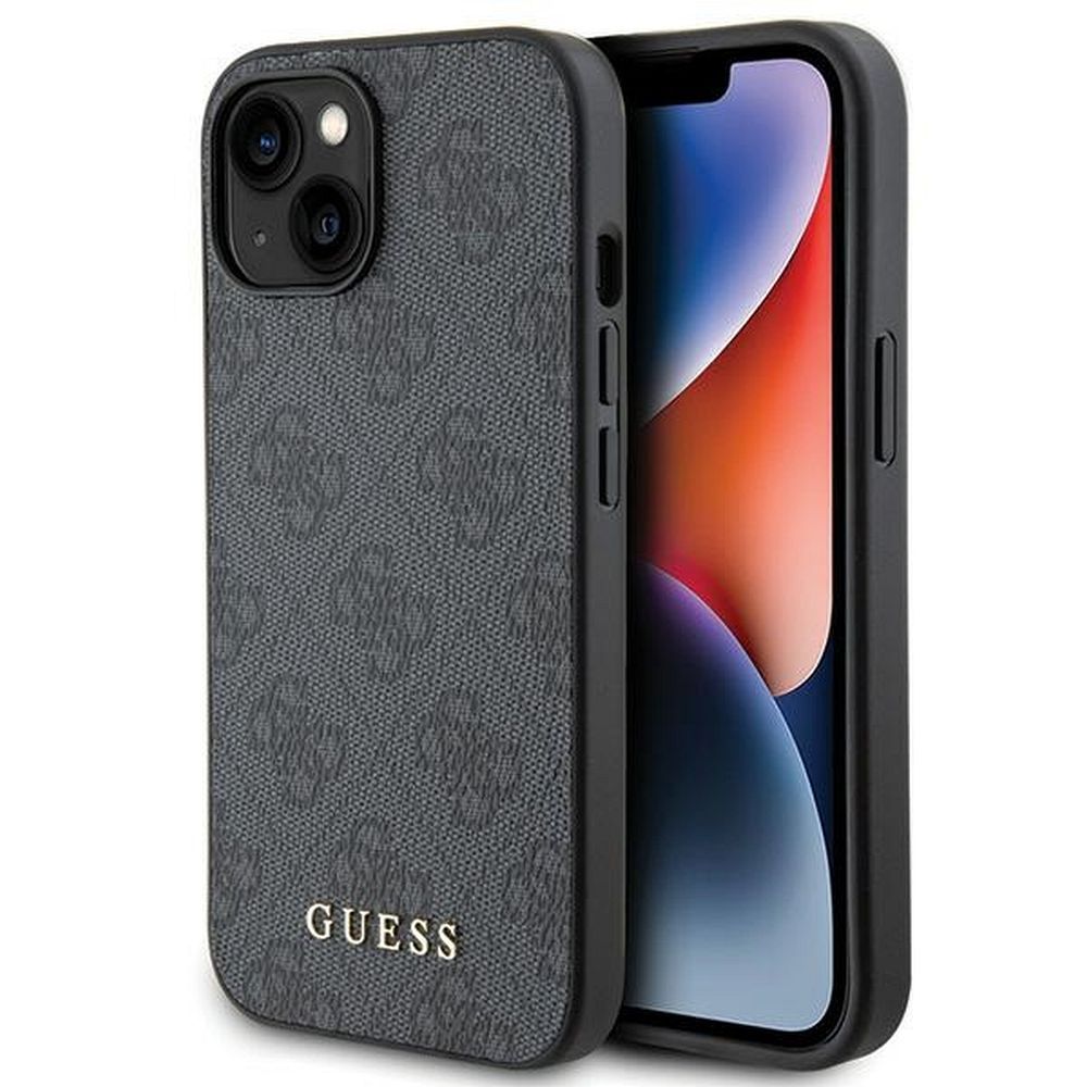 Guess 4G Metal kuldne Logo iPhone 15 Ümbris - hall