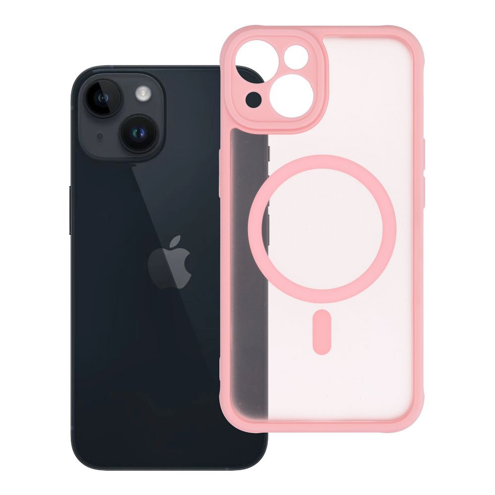 FULL MATTE MAG COVER Ümbris compatible with MagSafe jaoks IPHONE 14 jasny różowy