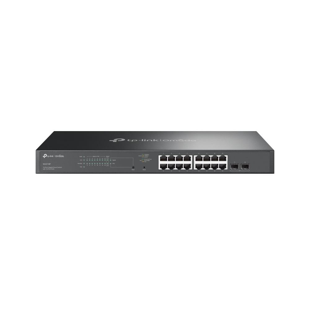 Коммутатор TP-Link JetStream TL-SG2218P, 16x 1000Base-T, 2xSFP, 16 портов PoE+, 150 Вт