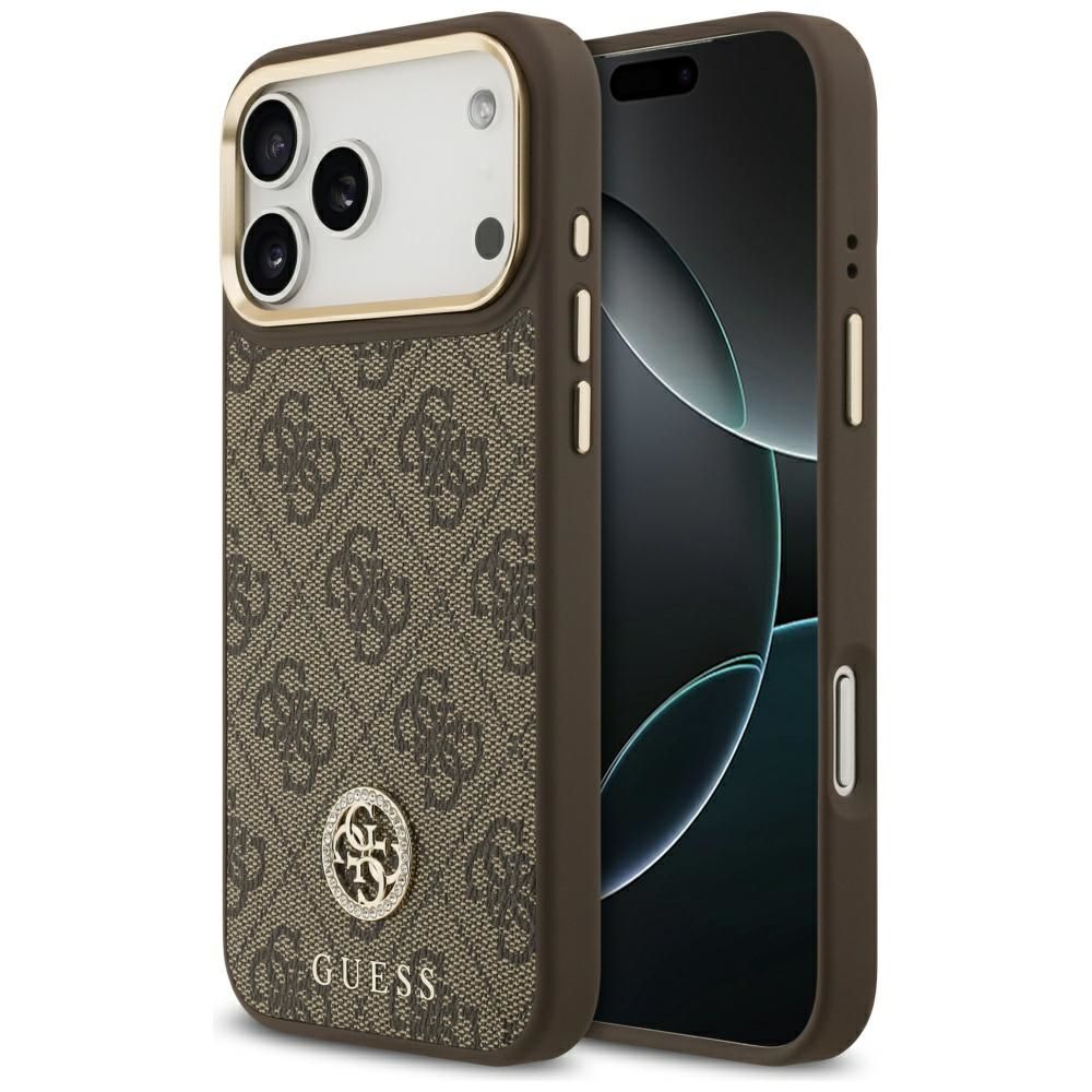 Guess 4G Strass Logo MagSafe Ümbris jaoks iPhone 17 Pro Max - Brown