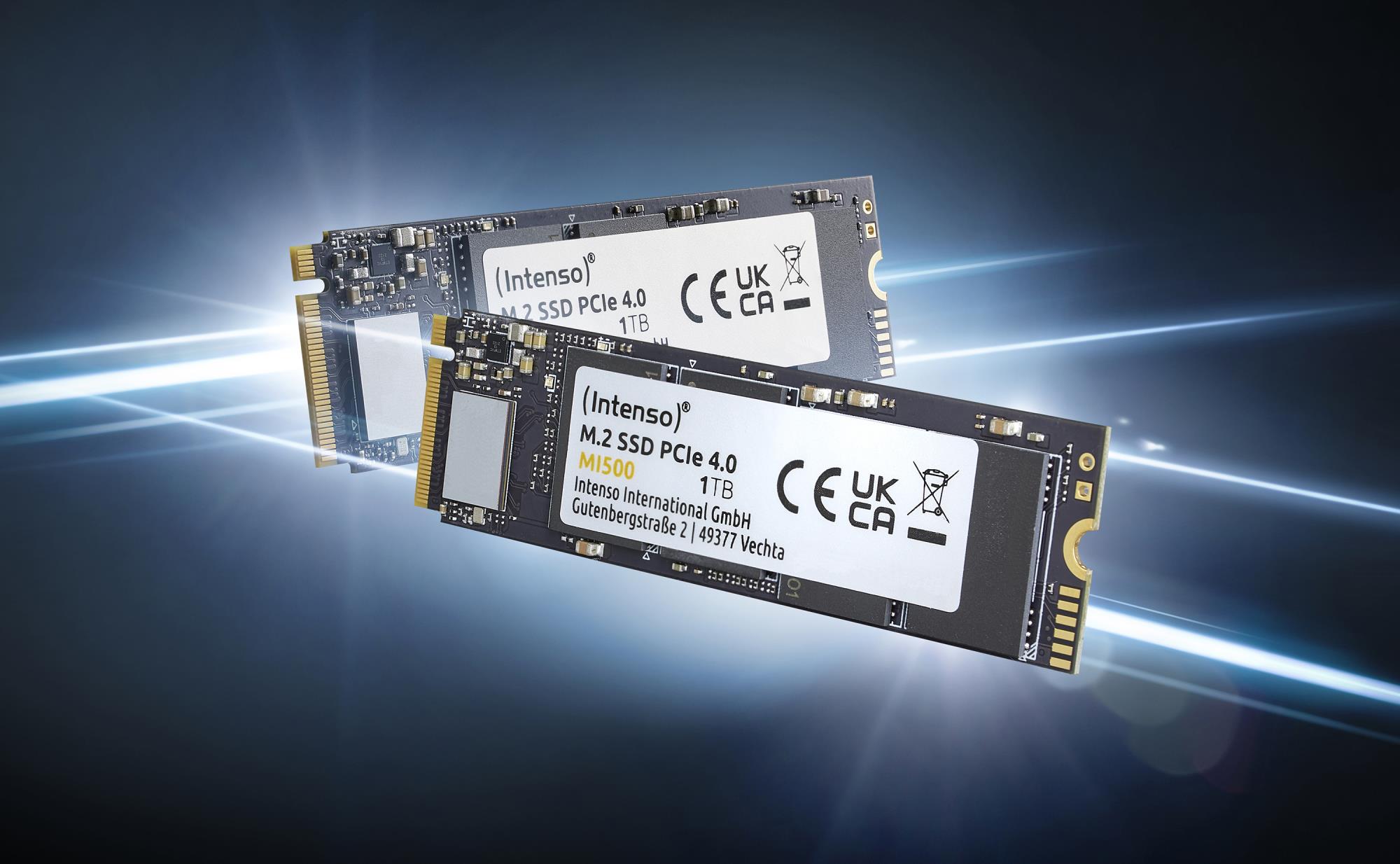INTENSO MI500 2TB M.2 NVMe 3D NAND Write speed 4500 MBytes/sec Read speed 5300 MBytes/sec 4mm TBW 1200 TB MTBF 1500000 hours 3836470 (SSD)