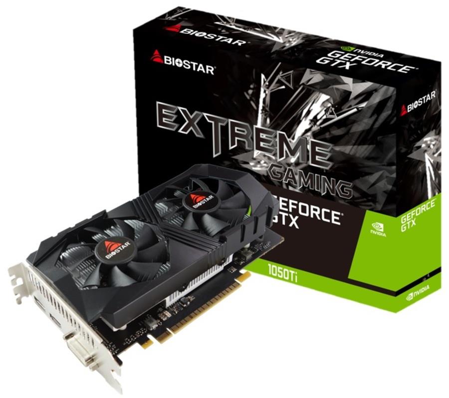 BIOSTAR NVIDIA GeForce GTX 1050 TI 4 GB GDDR5 128 bit PCIE 3.0 16x Memory 7008 MHz GPU 1291 MHz Dual Slot Fansink 1xDVI-D 1xHDMI 1xDisplayPort VN1055TF41 (Graphics Card)