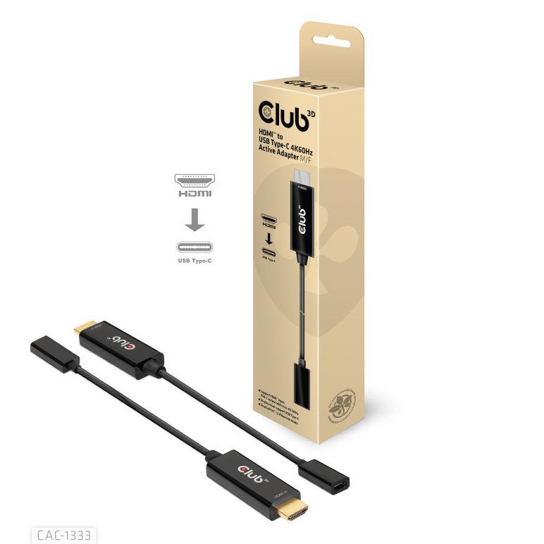 Adapter HDMI USB-C-ks aktiivne CAC-1333 Club3D