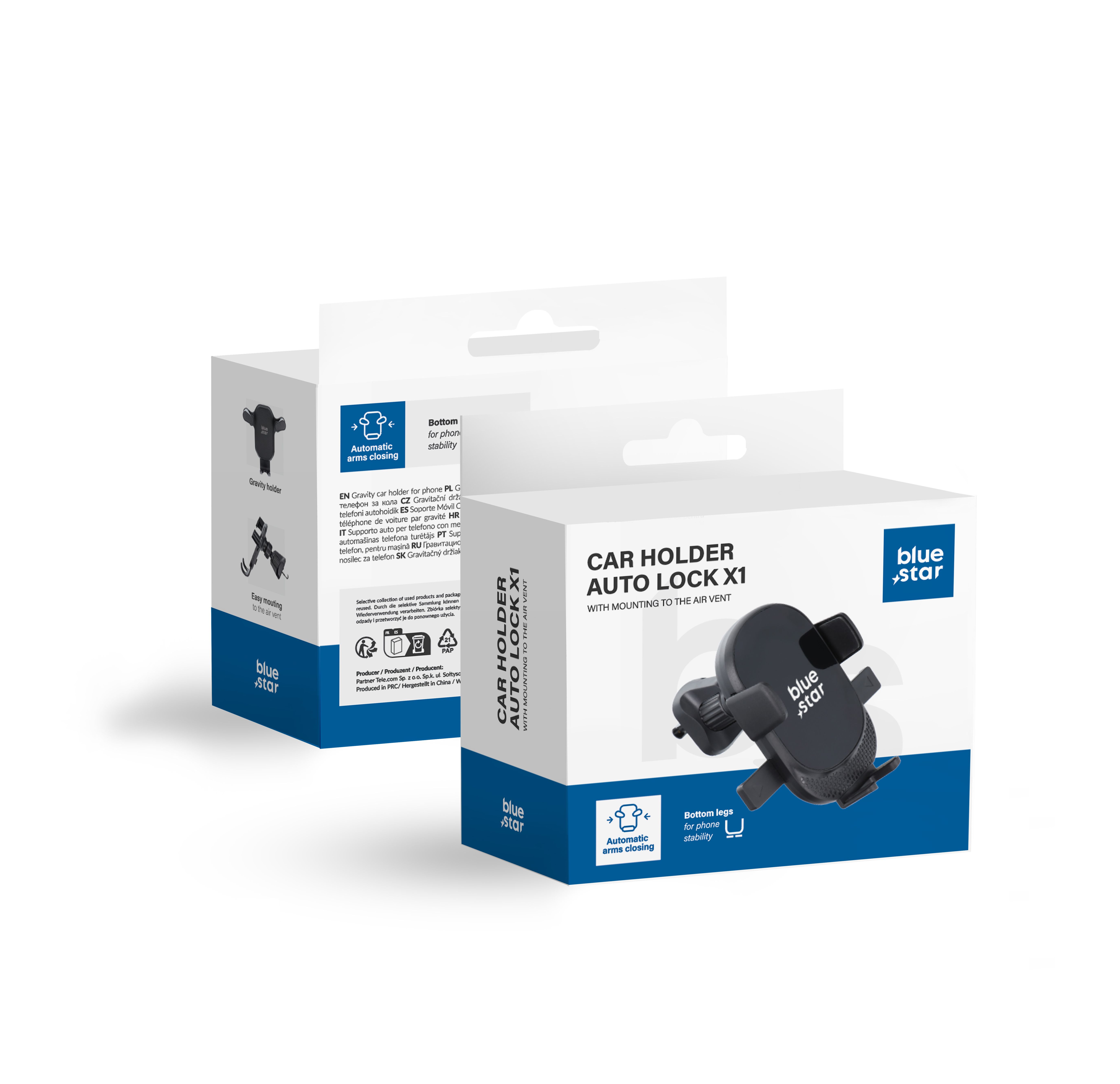 Car phone hoidja Sinine Star Auto Lock X1 air vent must