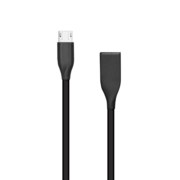 Silicone kaabel USB - Micro USB (must, 1m)