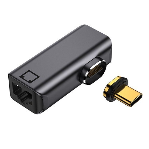 Magnetiline USB Type-C - RJ-45 adapter, 100/1000Mb