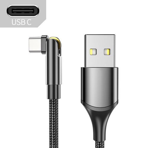 USB kaabel Essager Universal (180 nurk) must Type-C 100cm (kuni 3A)