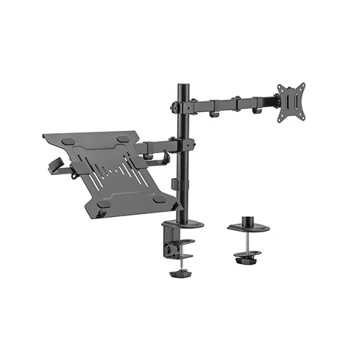 17"-32" Monitor Arm koos 10”-15.6” Laptop Tray