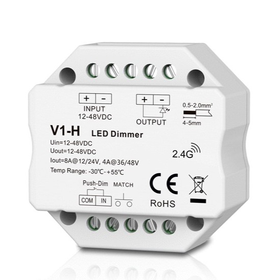 V1-H kontroller, 12-48V, 1x 8A, nupudimmer