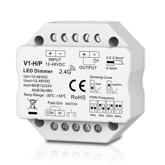 V1-H/P kontroller, 12-48V, 1x 8A, nupudimmer