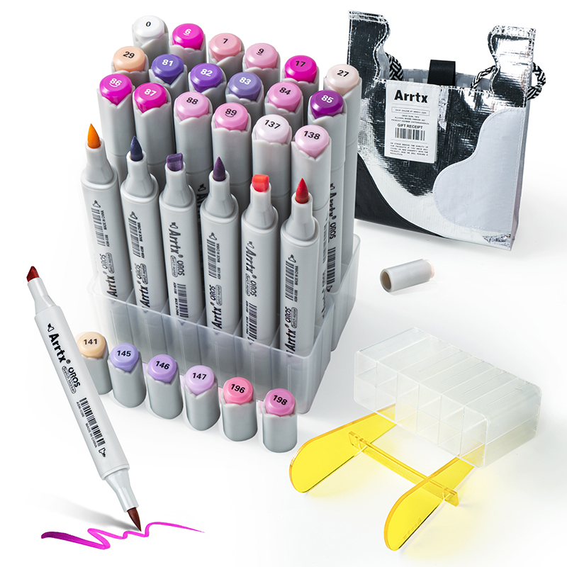 Double-sided Marker Pens ARRTX Oros, 24 Colours, lilla tone shade