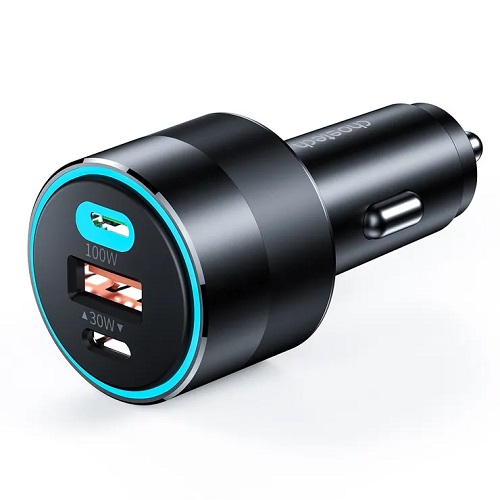 Laadija CHOETECH 2xUSB-C, USB-A: 12-24V, 130W, QC3.0, PD3.0, PPS