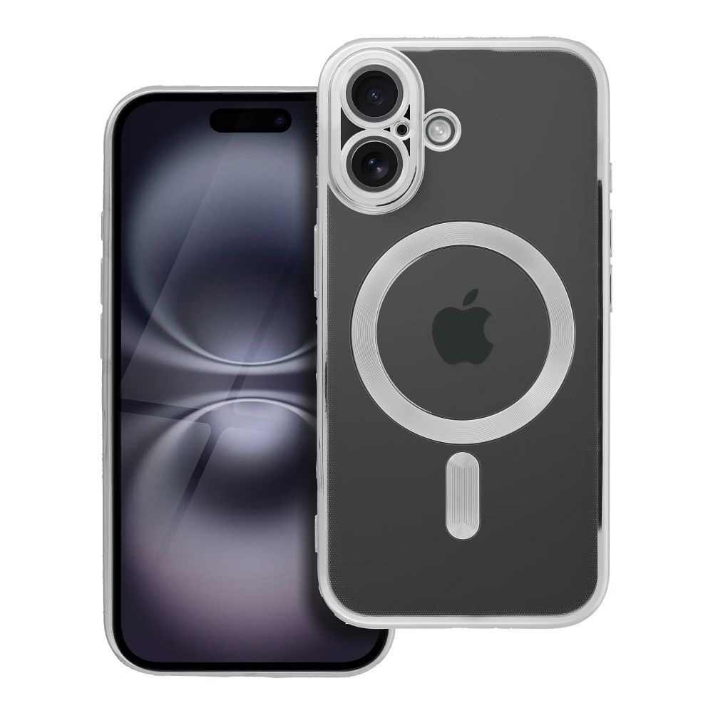 ELECTRO MAG COVER case compatible with MagSafe jaoks IPHONE 16 hõbedane