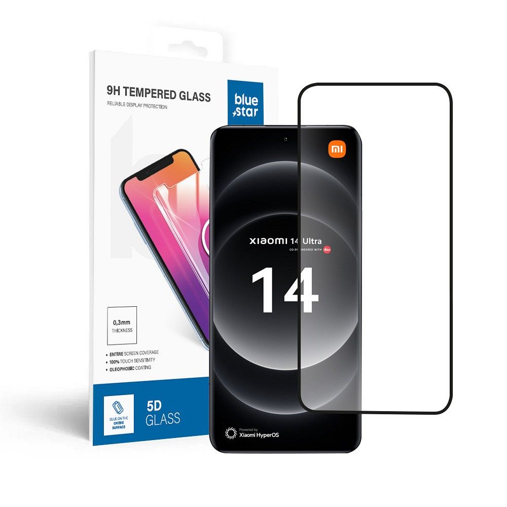 Karastatud klaas to Xiaomi 14 ULTRA sinine Star 5D must