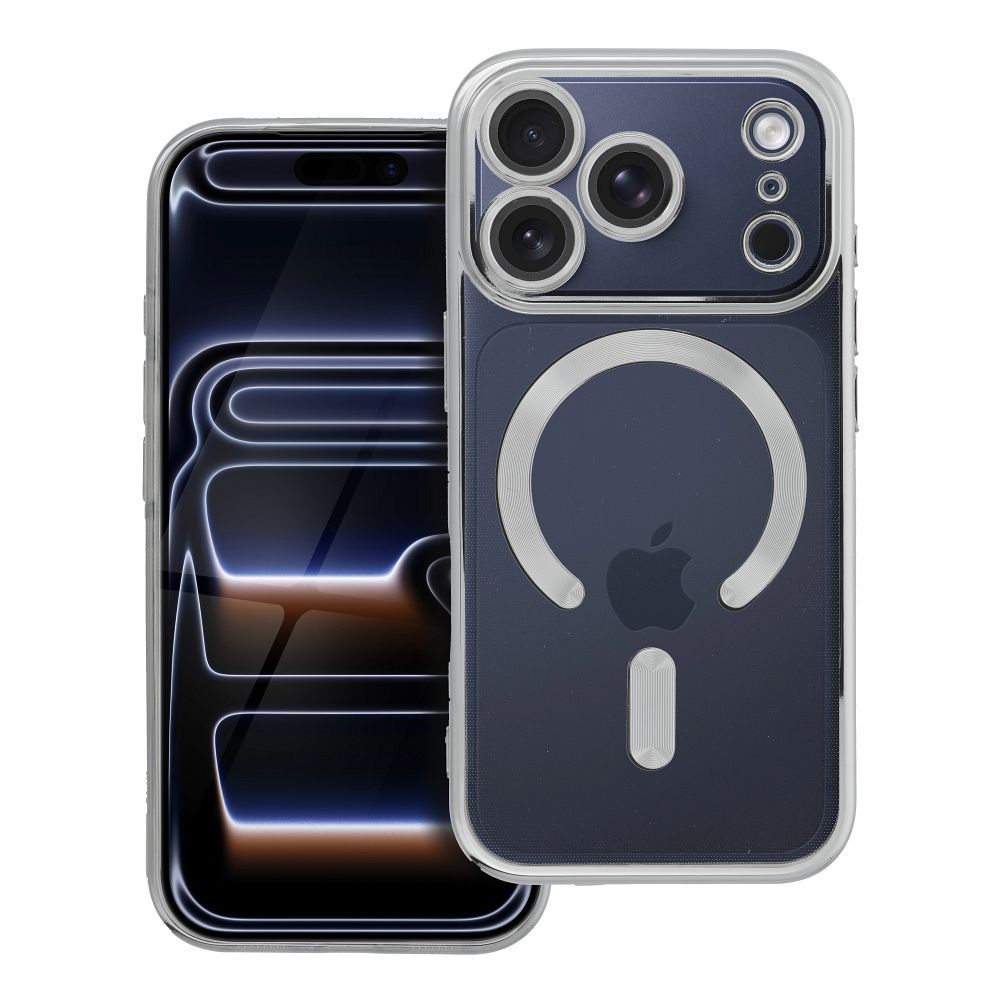 ELECTRO MAG COVER case compatible with MagSafe jaoks IPHONE 17 Pro hõbedane