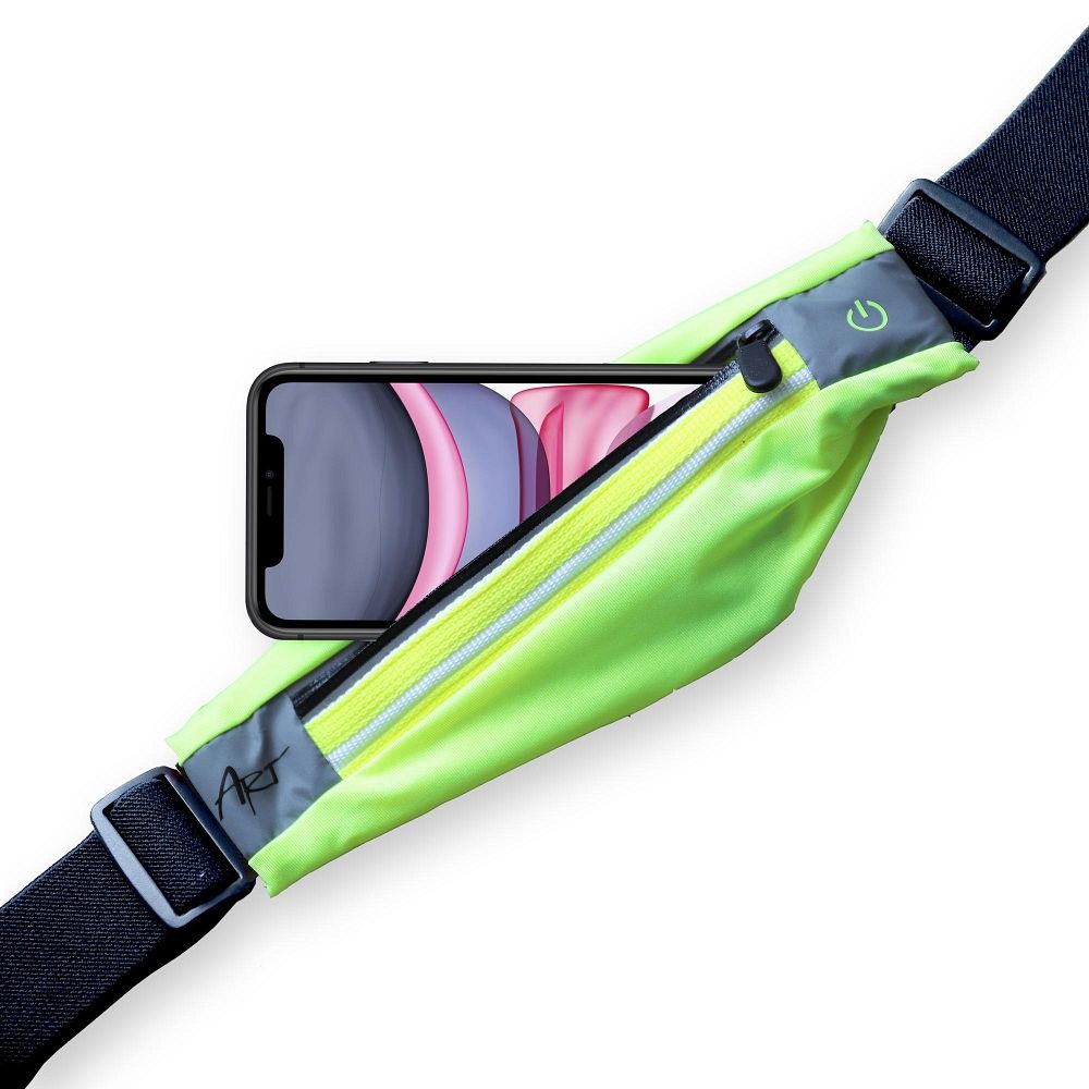 ART sport belt koos ümbris and light APS-01G roheline