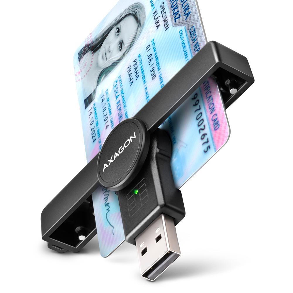 Axagon taskuformaadis SmartCard kaardilugeja USB2.0 CRE-SMPA