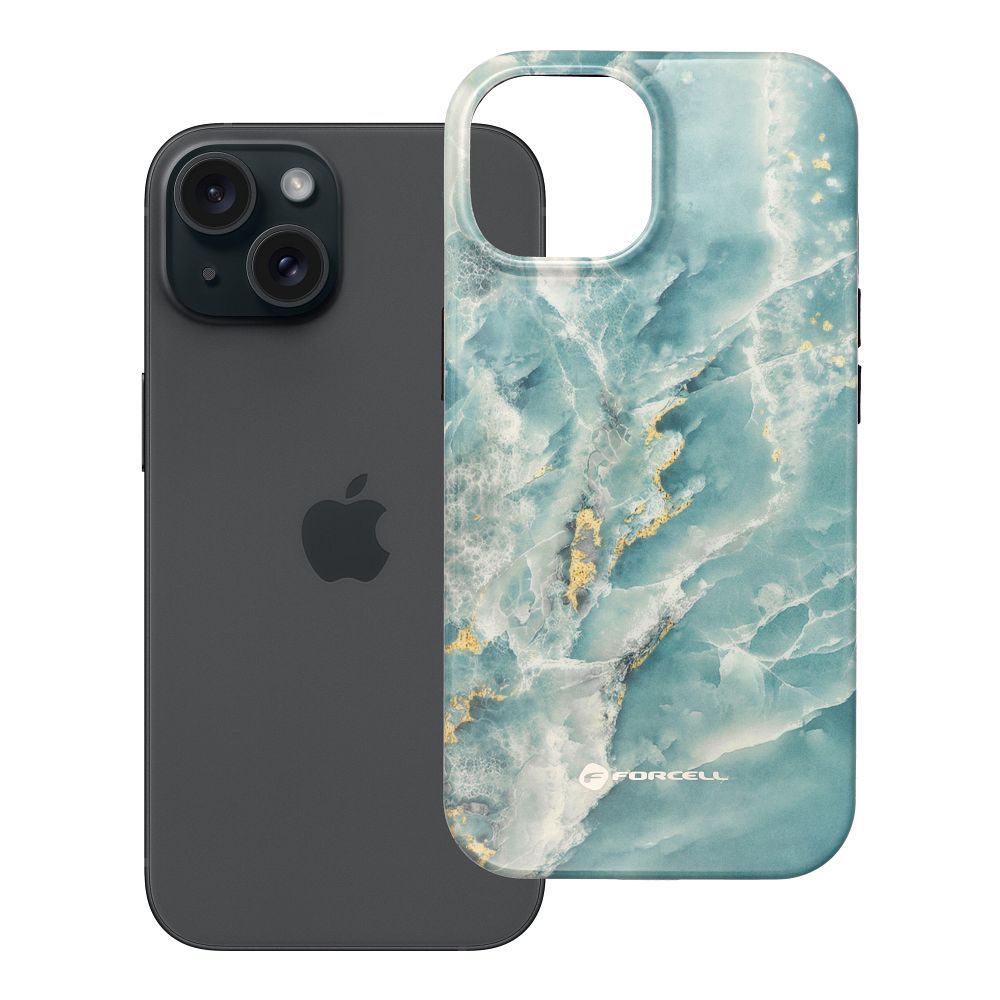 Ümbris jaoks iPhone 15 Forcell F-Protect Mirage compatible with Magsafe Military Drop-Test roheline marble