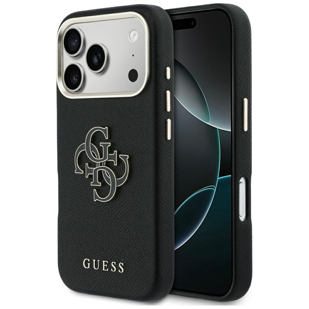 Guess FW vaigust logo ümbris iPhone 17 Pro jaoks - must