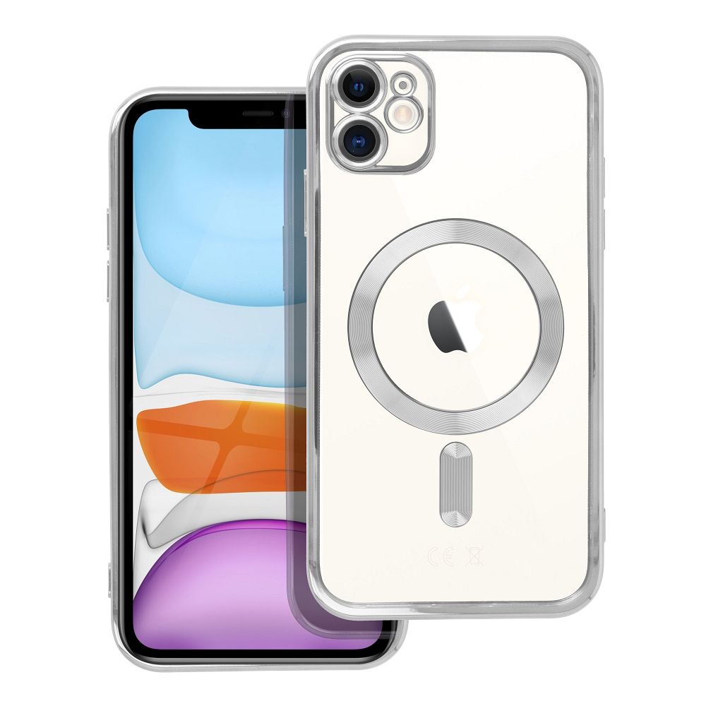 ELECTRO MAG COVER case compatible with MagSafe jaoks IPHONE 11 hõbedane
