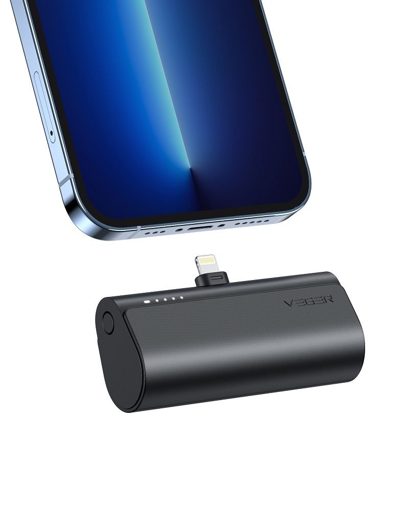 Powerbank Veger PlugOn (W0556P) PD QC3.0 3A 20W 5000 mAh with a built-in connector Lightning must