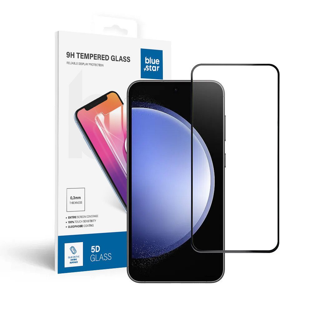 Karastatud klaas to Samsung Galaxy S23 FE (full glue / Ümbris friendly) sinine Star 5D must