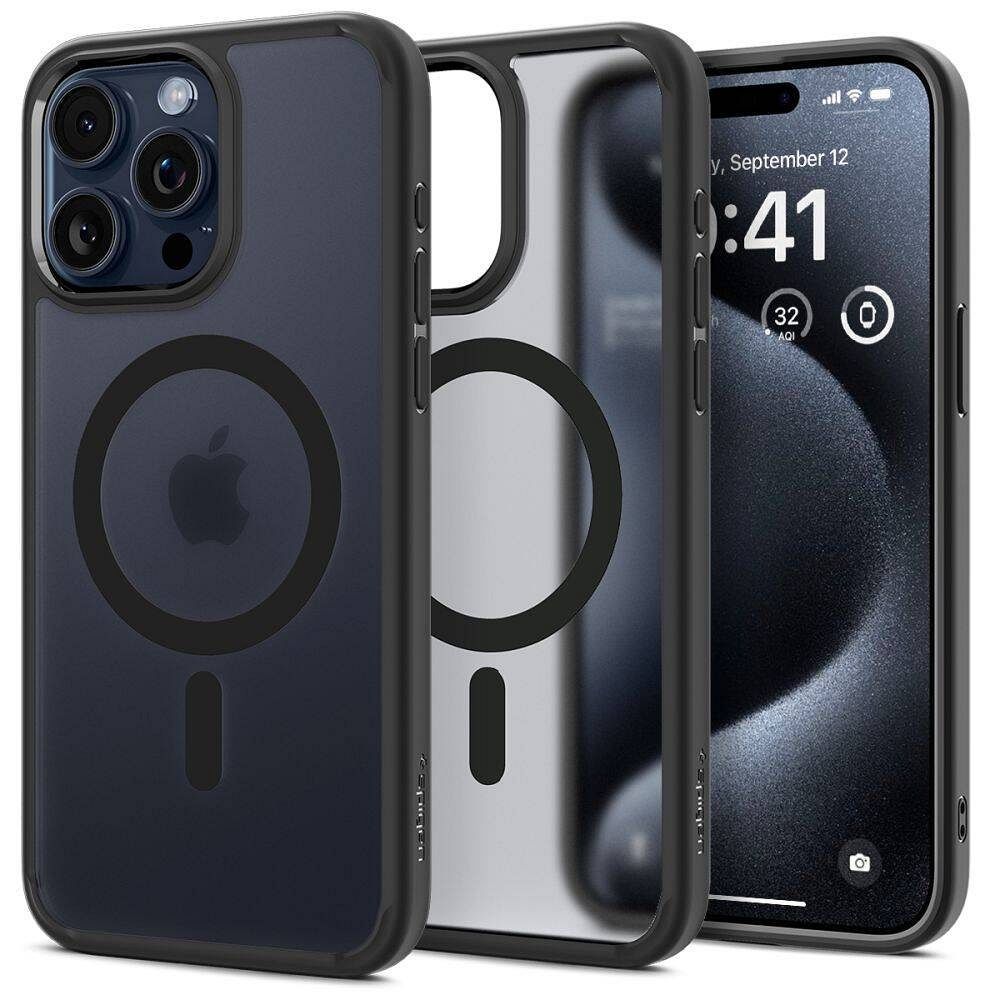 Spigen Чехол Ultra Hybrid Mag совместимый с MagSafe для iPhone 16 Pro морозный чёрный