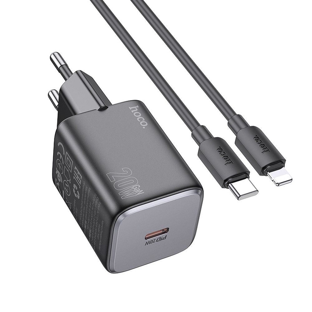 Phone Laadija Hoco USB C QC PD 20W + Kaabel USB C to Lightning N40 must