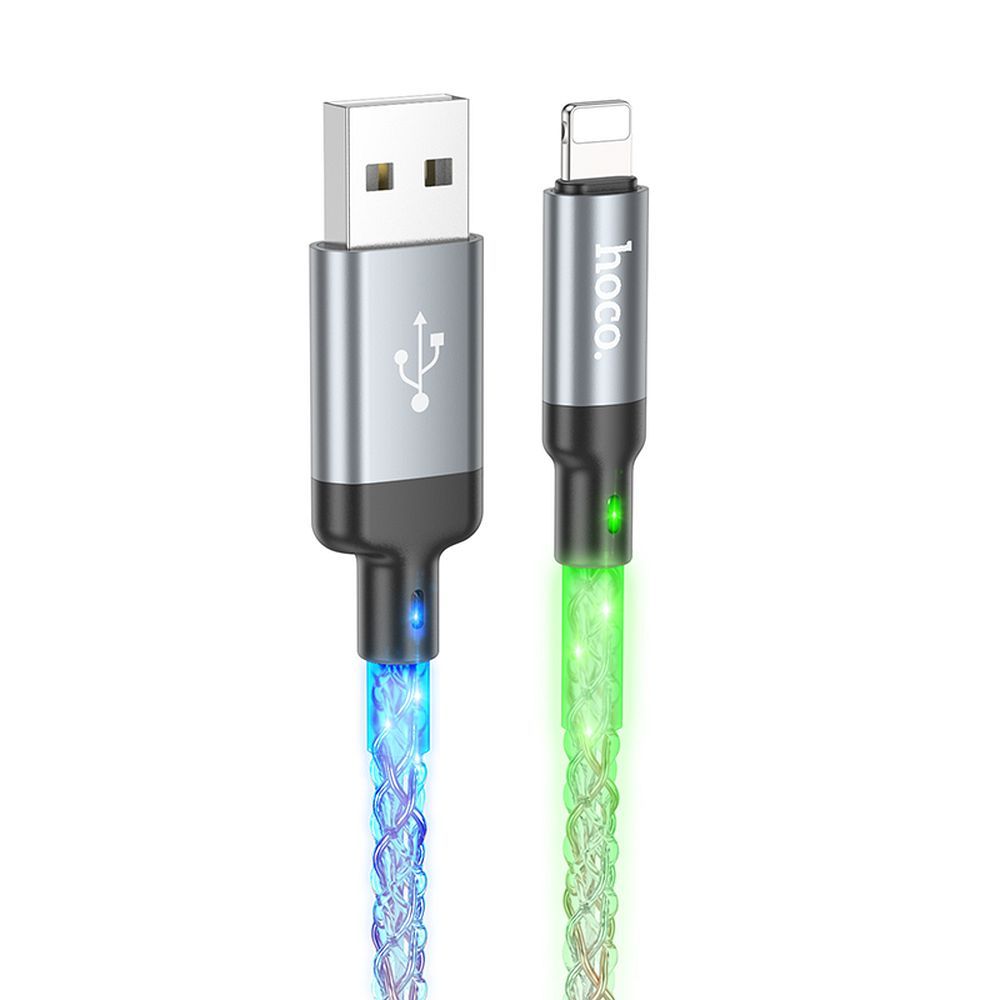 Кабель USB A to Lightning Hoco 2,4A 1 м U112 серый