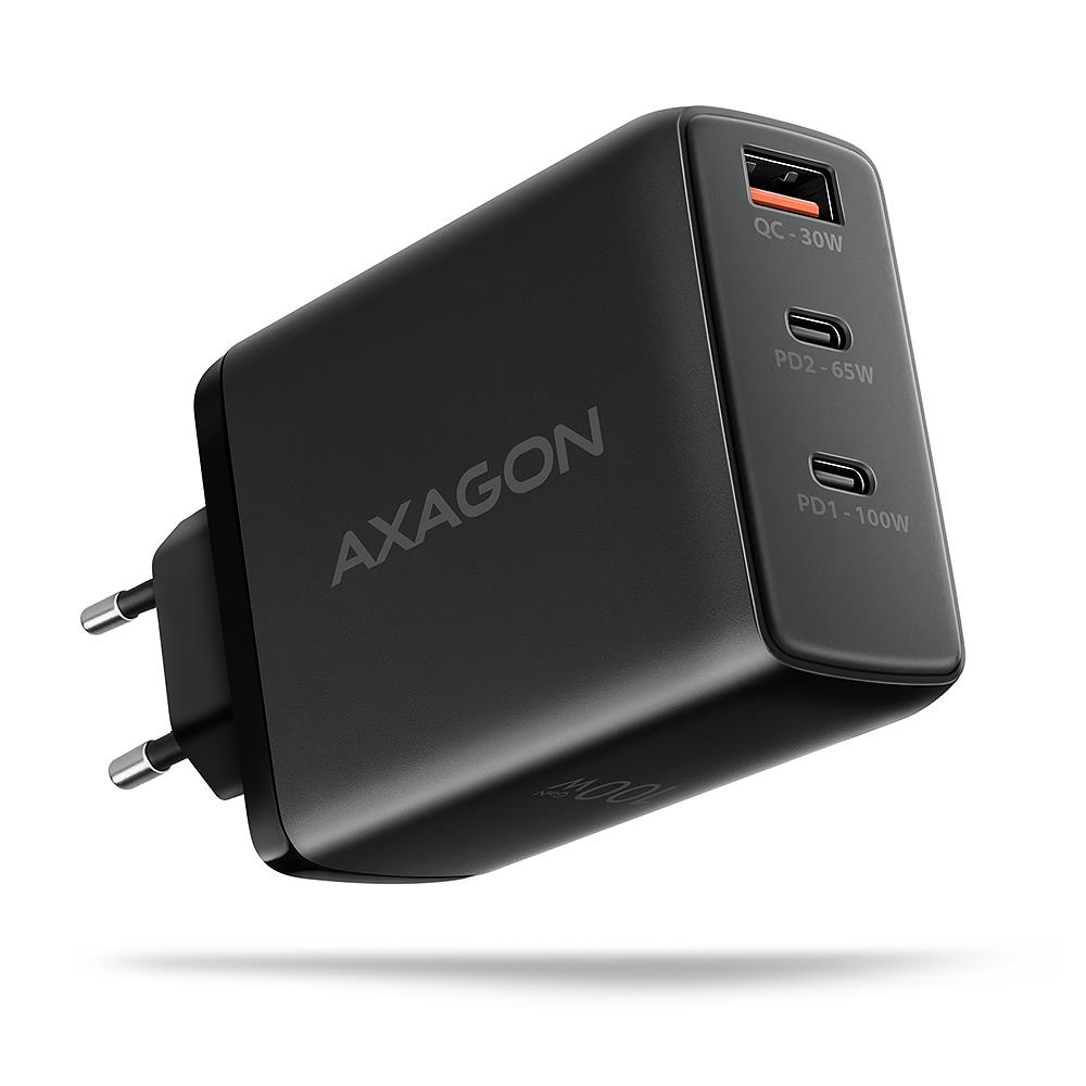 Seina USB laadija 100W GaN 3 porti ACU-DPQ100 Axagon