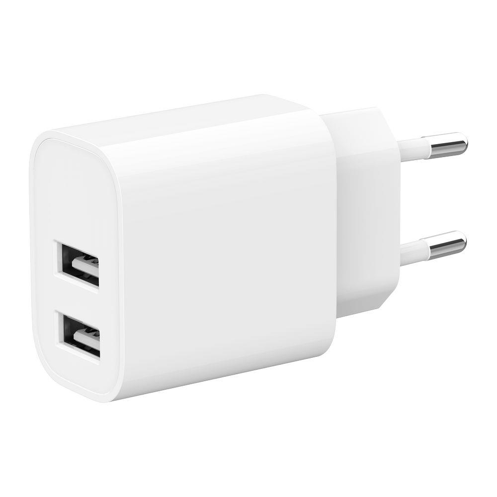 Gembird universaalne USB laadija 2 pordiga valge TA-UC-2A12-01