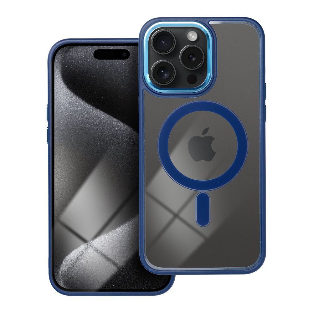 COLOR EDGE MAG COVER Ümbris compatible with MagSafe jaoks IPHONE 15 Pro Max tumesinine