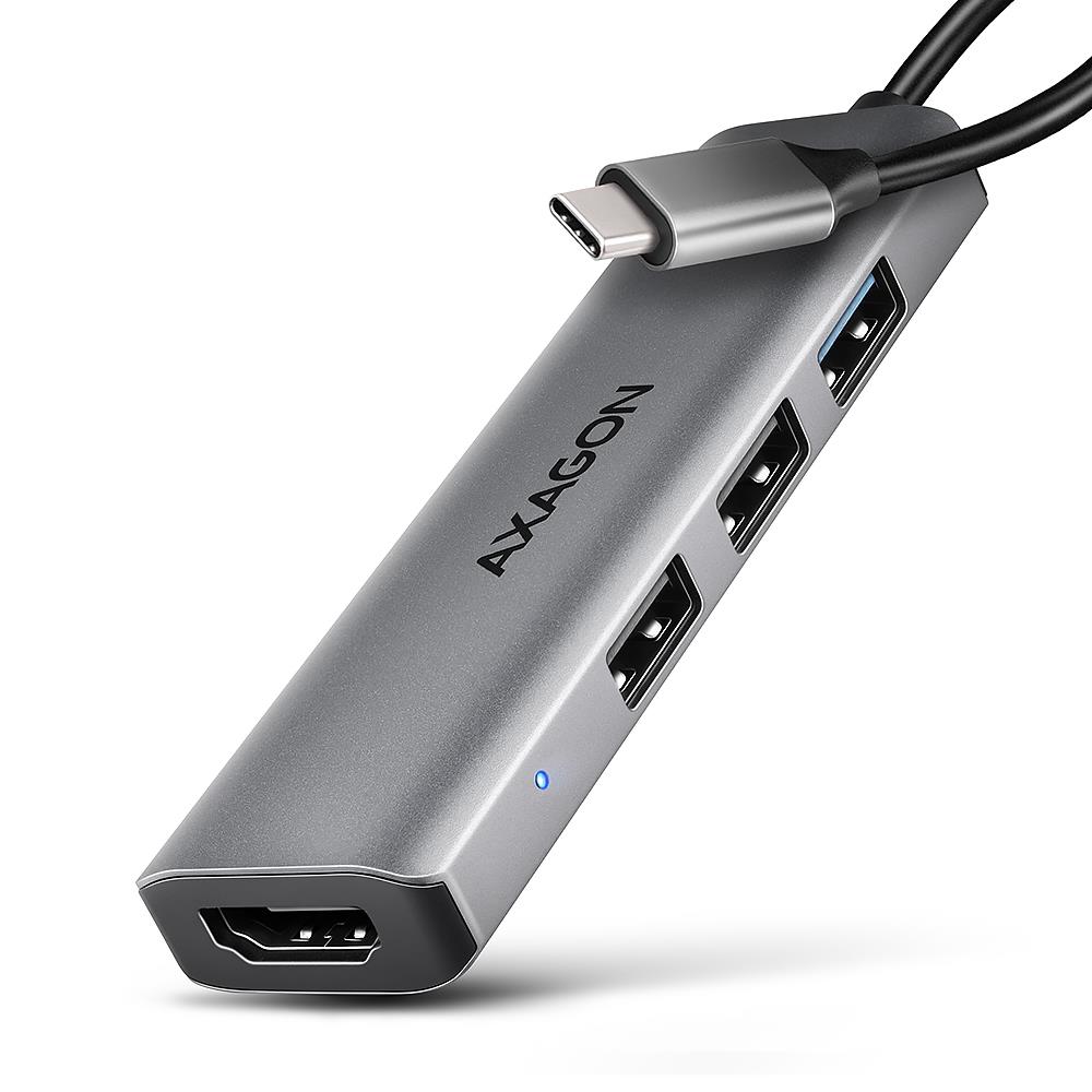 USB-C jaotur 4in1 0.15m HMC-H3A Axagon