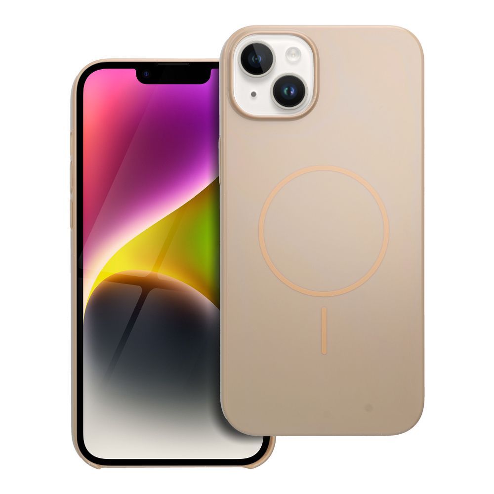 Ümbris jaoks iPhone 14 PLUS Läikiv Mag Kate compatible koos MagSafe desert kuldne