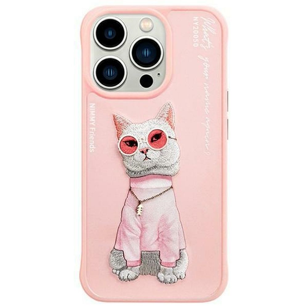 Nimmy Glasses Cool Cat Ümbris jaoks iPhone 15 Pro - Roosa