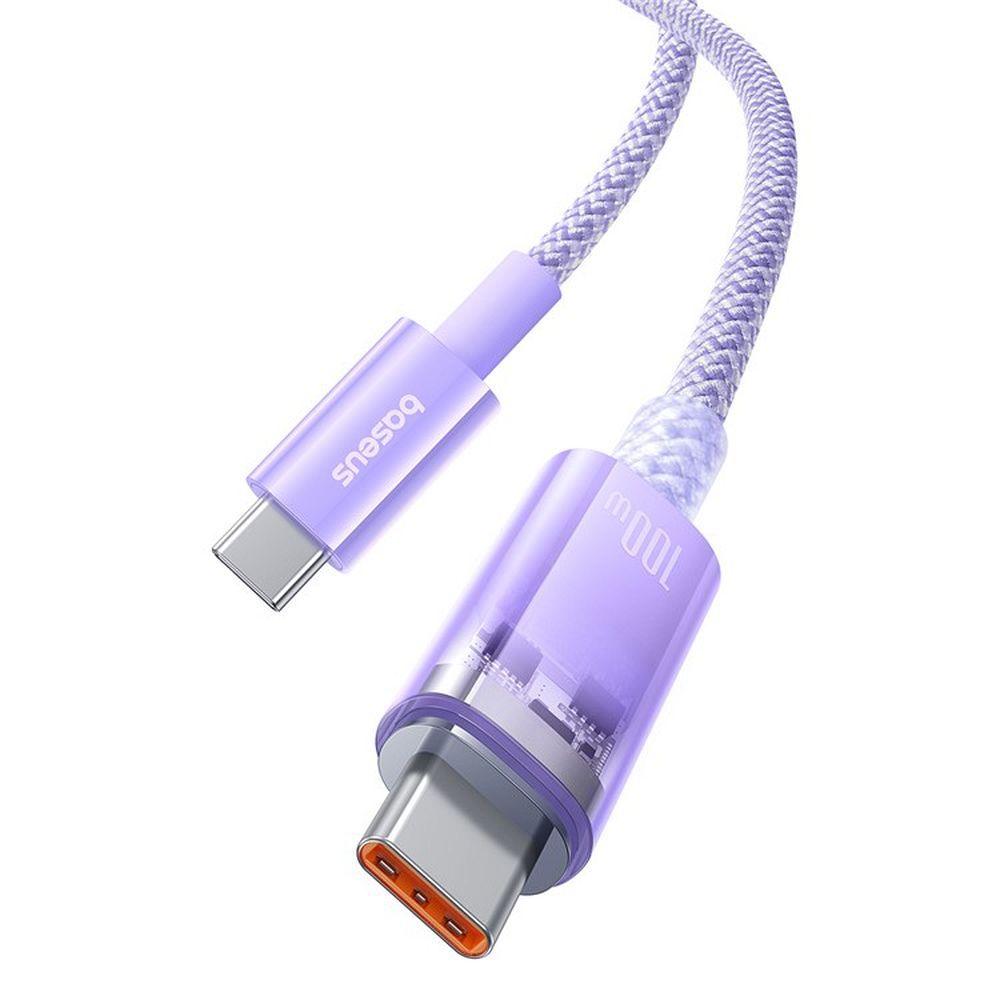 BASEUS cabel Type C to Type C PD 6A 100W Explorer P10319703221-01 / CB000043 1 m lilla