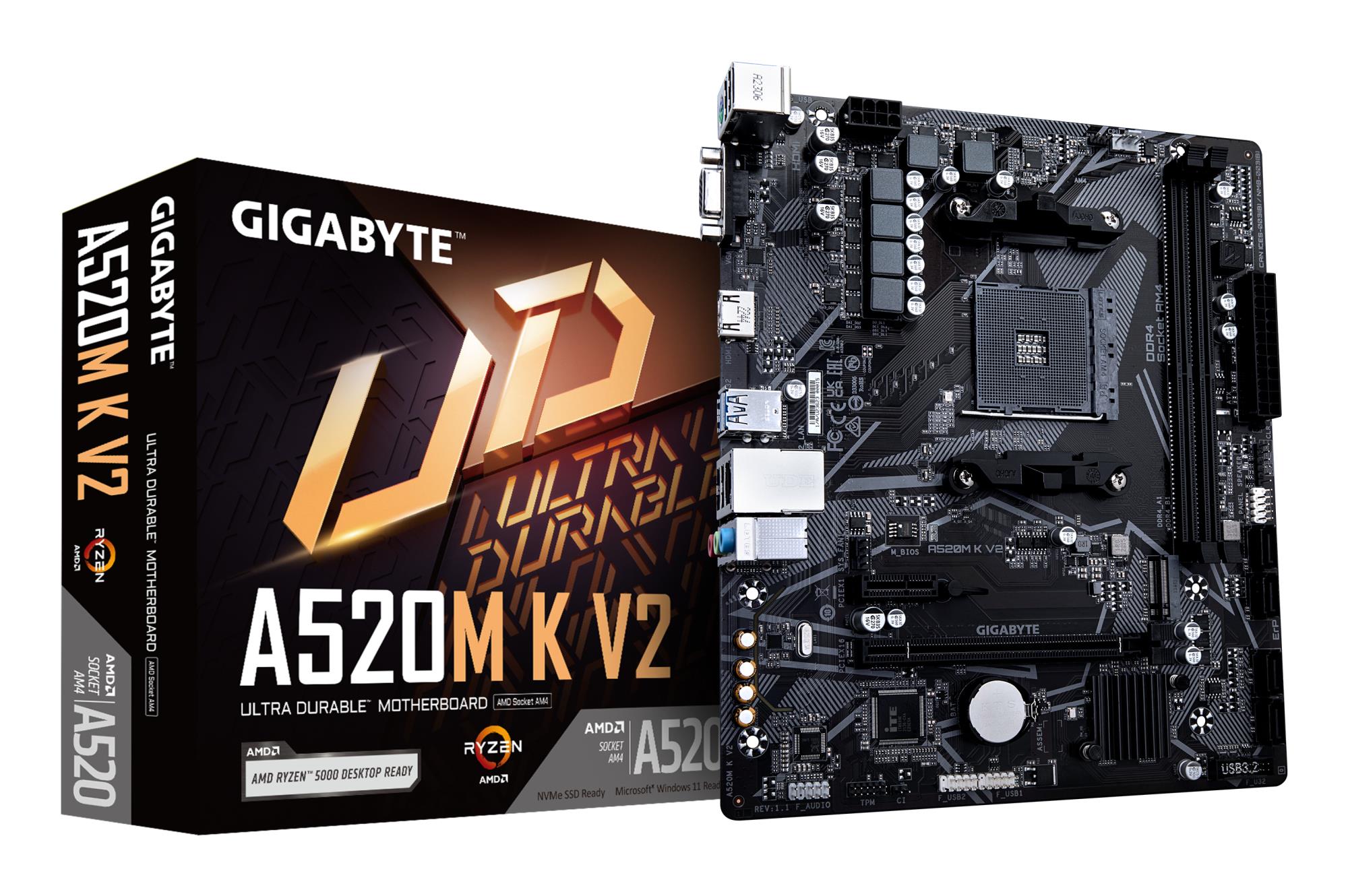 Emaplaat GIGABYTE AMD A520 SAM4 DDR4 Micro-ATX