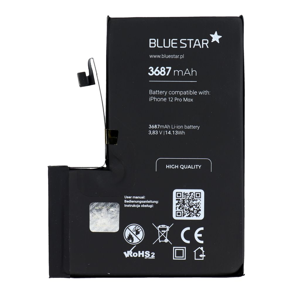 Battery jaoks iPhone 12 PRO MAX 3687 mAh Sinine Star HQ