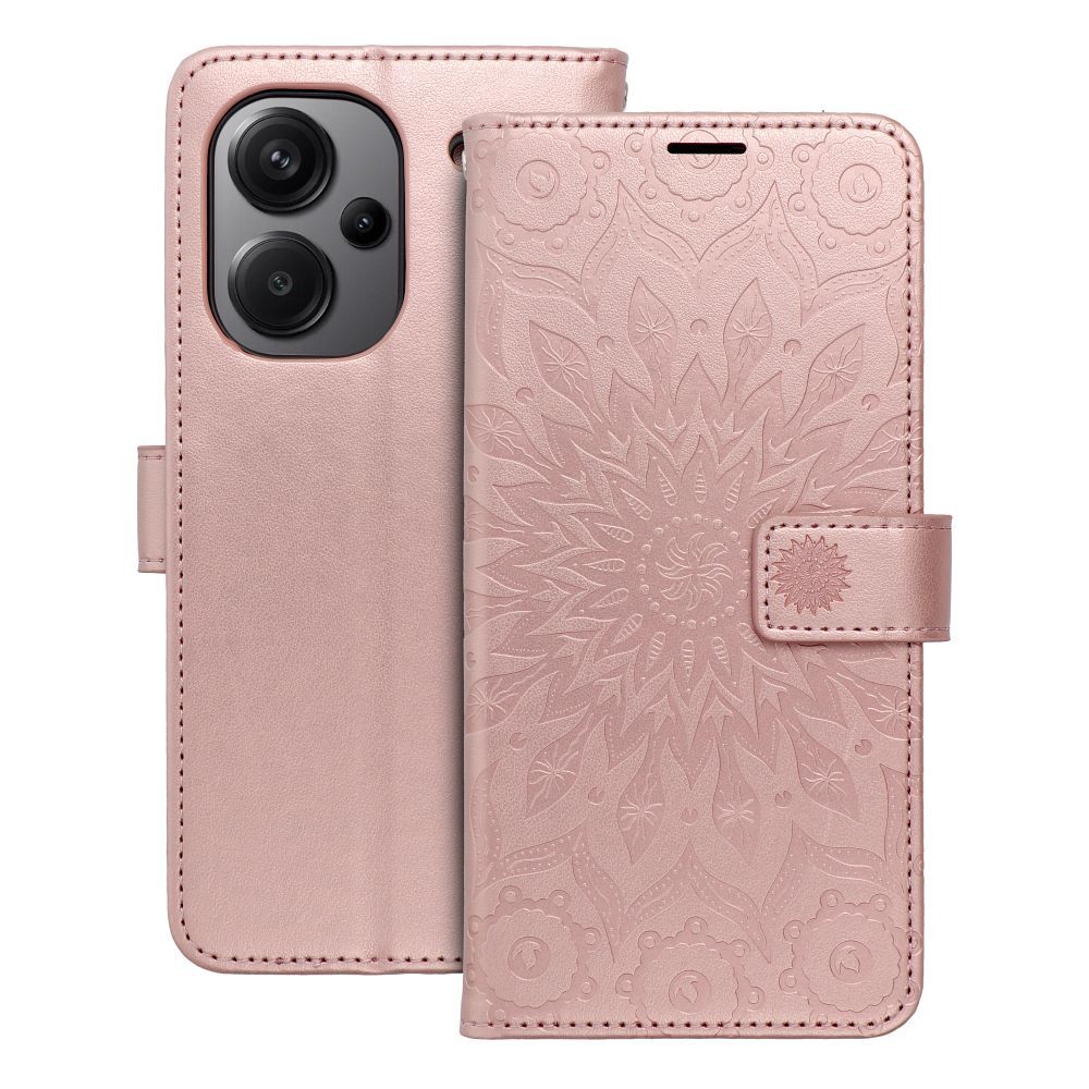 MEZZO Book ümbris jaoks XIAOMI Redmi Note 13 Pro Plus 5G mandala rose kuldne