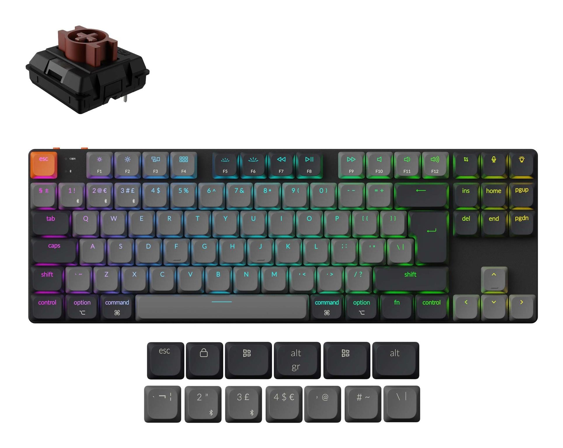Juhtmevaba klaviatuur KEYCHRON K1 must K1X-A3